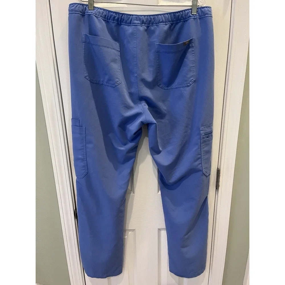 FIGS Mens XL Chisec Three Pocket Scrub Top Cairo Straight Leg Cargo Pant Ceil